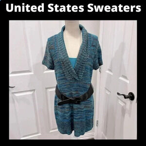 United States Sweaters Mini Dress Retro 80s Bulky waist belt! So perfect!❤️